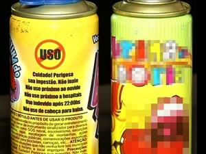 Embalagens das buzinas alertam para risco à saúde em caso de inalação