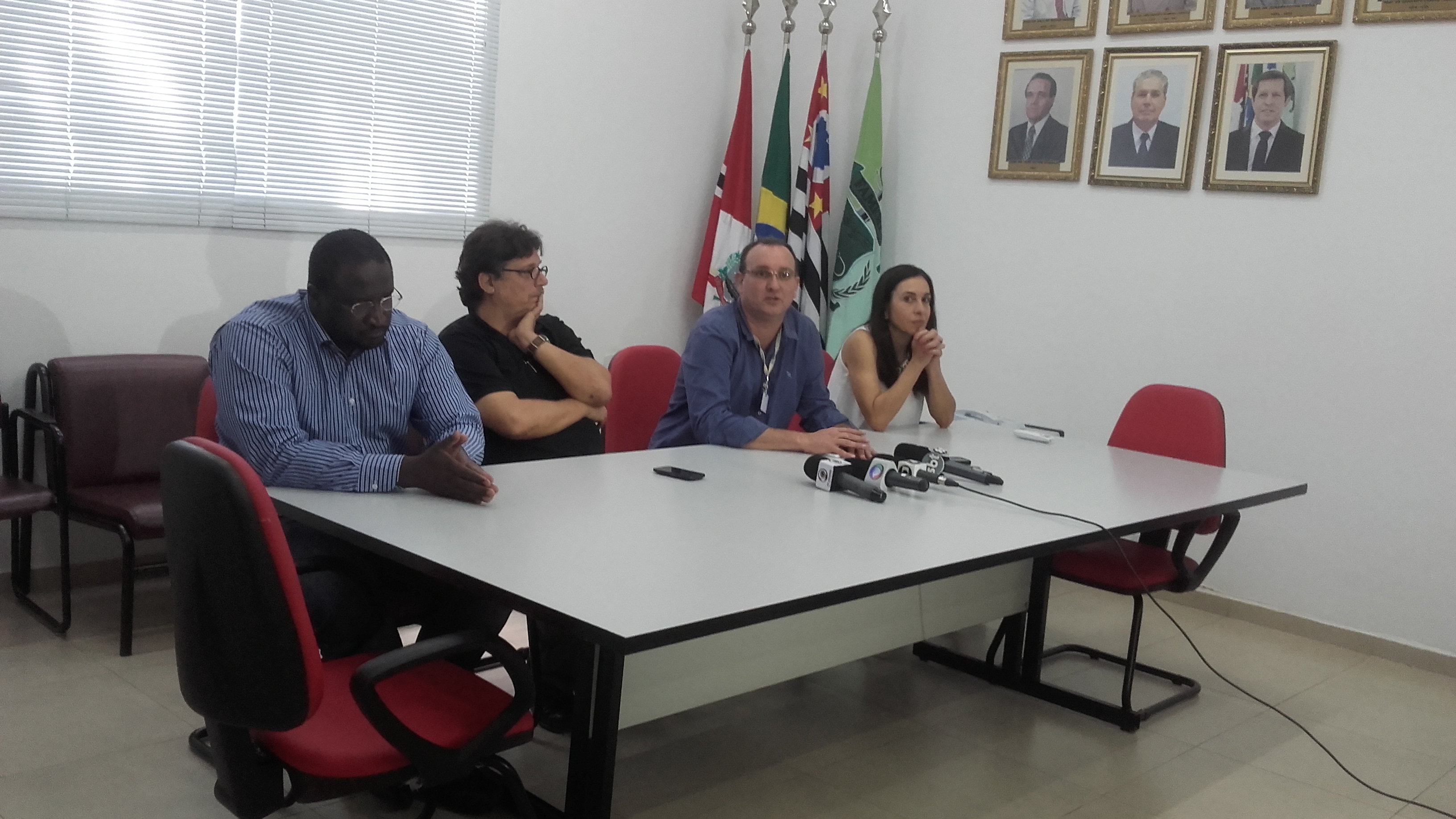 Amadou Sall, Paolo Zanotto, Maurício Nogueira e Paula Rahal em entrevista coletiva nesta quinta-feira